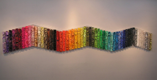 Trash art - Recycled plastic and found objects sculptures by Diana Boulay - Title: Archives