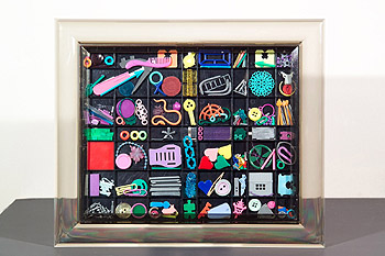 Trash art - Recycled plastic and found objects sculptures by Diana Boulay - Title: Trinkets